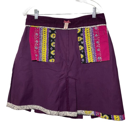 Down East Basics Corduroy Purple Pleated A-line Stretch Skirt Size M - Picture 3 of 9